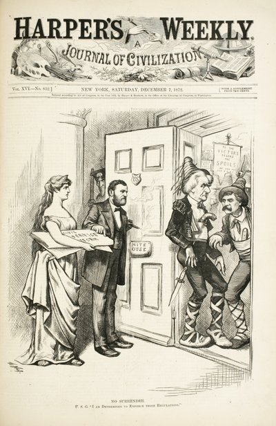 No Surrender; U.S.G., I am Determined to Enforce those Regulations by Thomas Nast